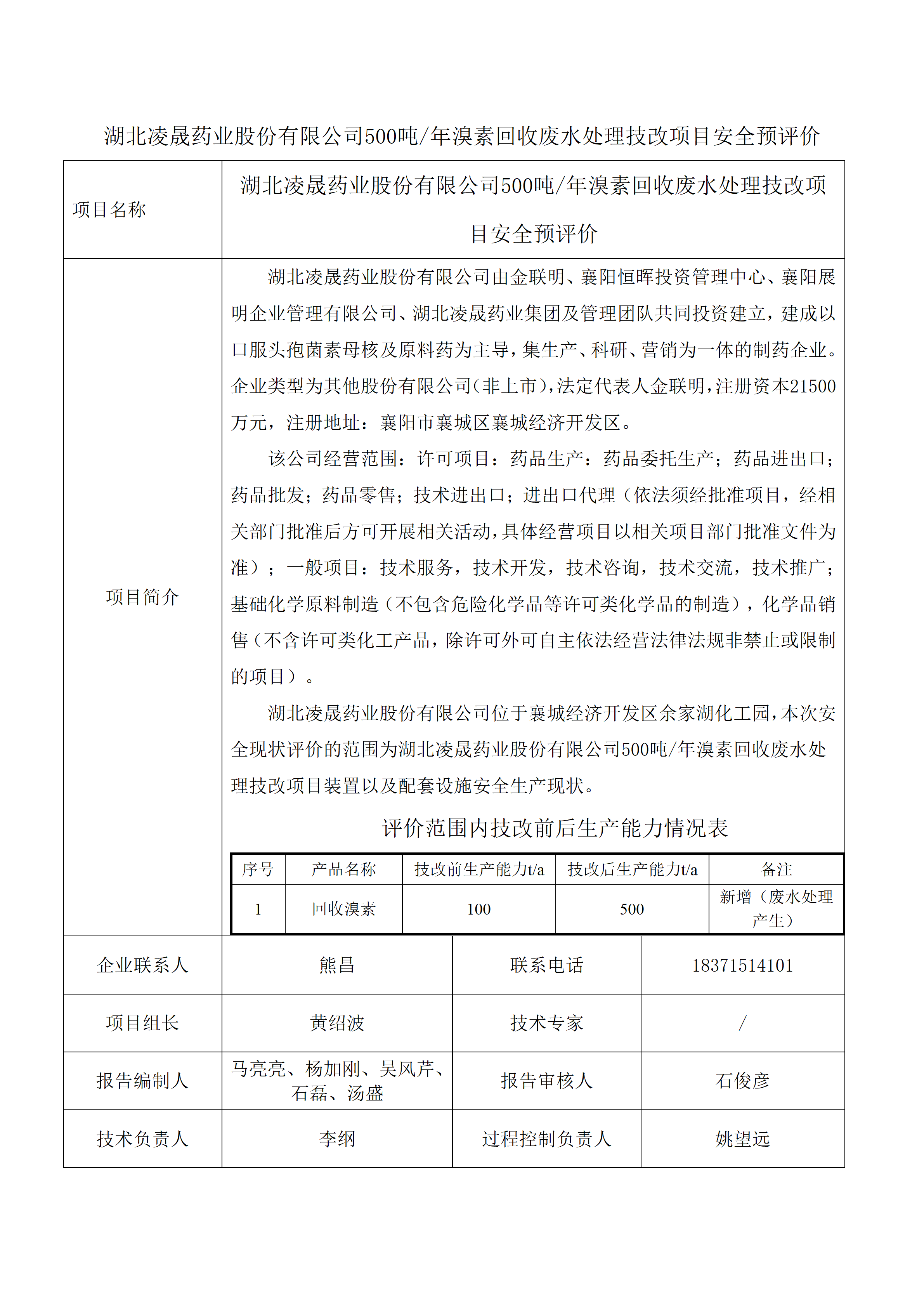 湖北凌晟药业股份有限公司500吨年溴素回收废水处理技改项目安全预评价公示_01.png